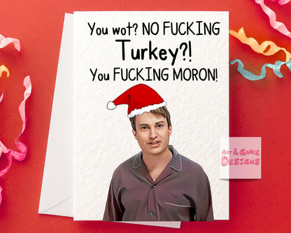 Peep Show Christmas Card - Mark Corrigan - Jez Forgets The Turkey Card - Funny Rude Christmas Greeting Card