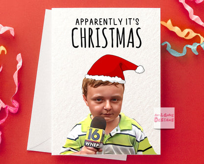 Apparently Meme Kid Christmas Card: Humorous Greeting Card
