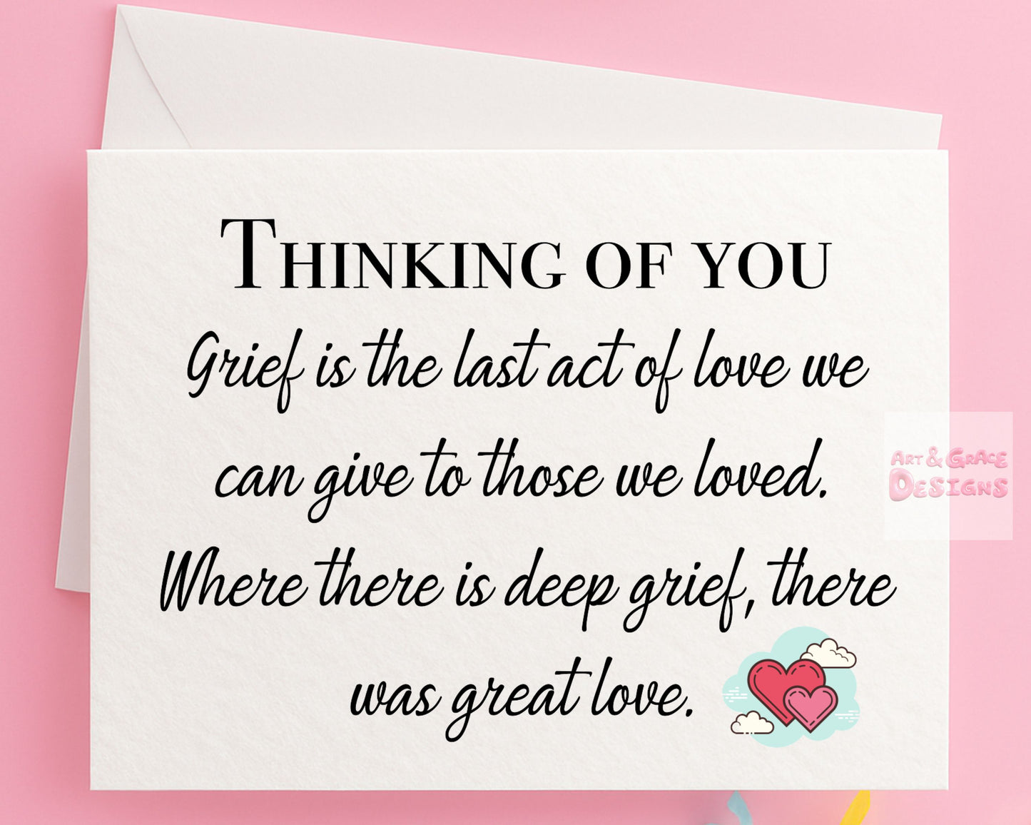 Bereavement Card - Death Anniversary - Grieving - Birthday In Heaven - Sympathy - Thinking Of You - Loved One's Passing