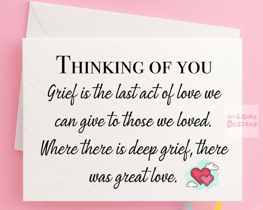 Bereavement Card - Death Anniversary - Grieving - Birthday In Heaven - Sympathy - Thinking Of You - Loved One's Passing