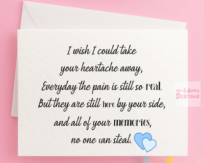 Bereavement Card - Death Anniversary - Memory Card - Birthday In Heaven - Sympathy - Thinking Of You - Loved One's Passing
