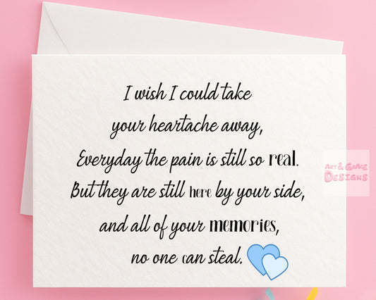 Bereavement Card - Death Anniversary - Memory Card - Birthday In Heaven - Sympathy - Thinking Of You - Loved One's Passing