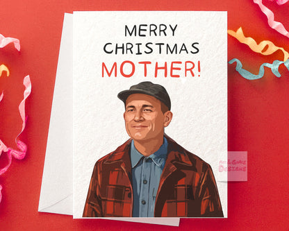 Serial Killer Greeting Christmas Card,  Merry Christmas Mother, I Love You To Pieces