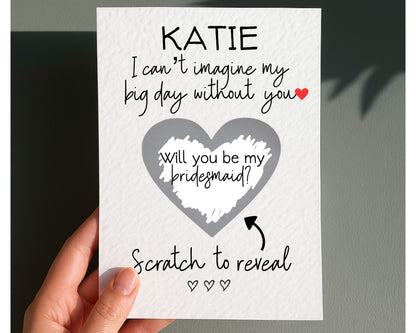Will You Be My Bridesmaid Scratch Off Card Wedding Card, Maid Of Honour Scratch Surprise Reveal Luxury, Can't Imagine My Big Day Without You