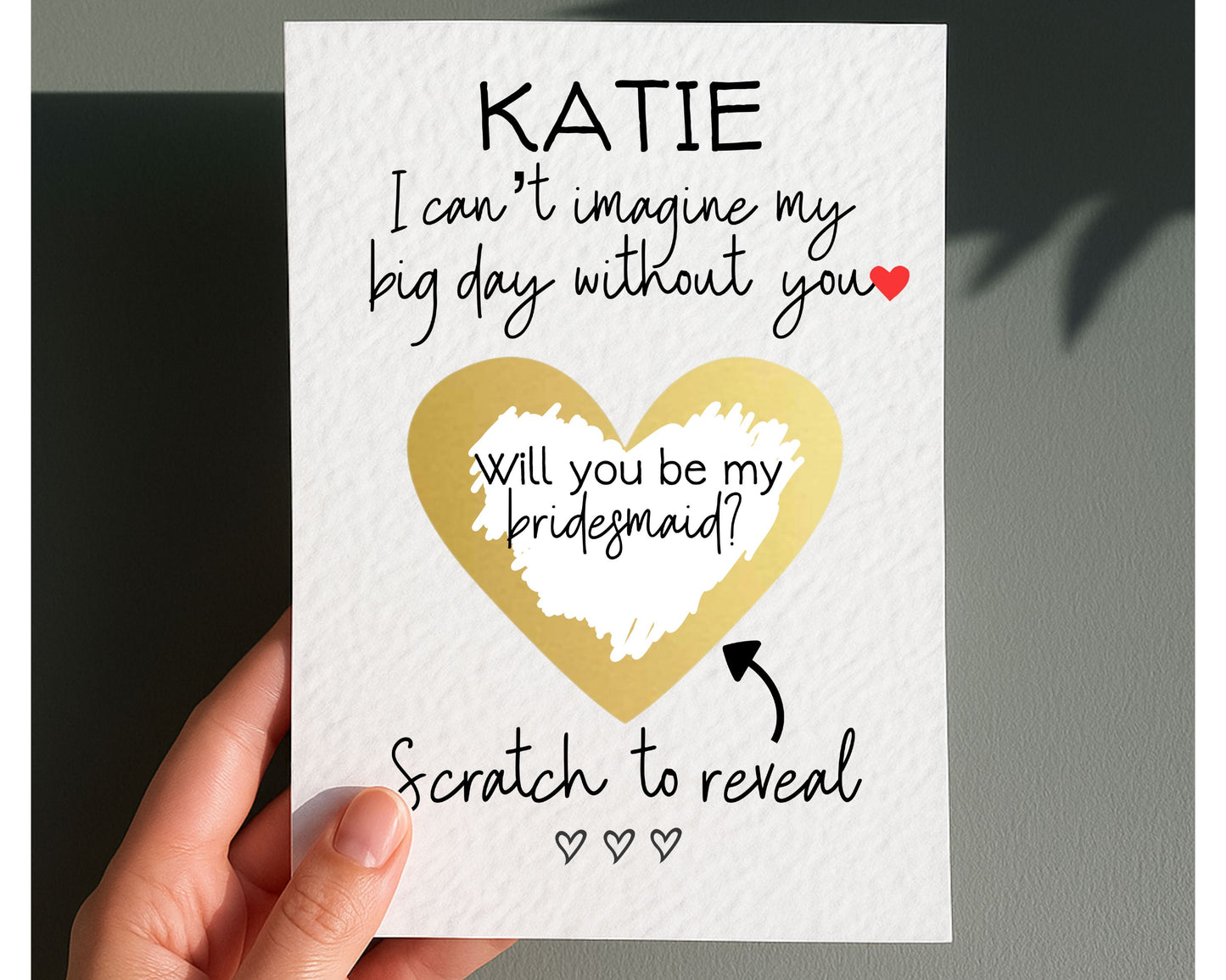 Will You Be My Bridesmaid Scratch Off Card Wedding Card, Maid Of Honour Scratch Surprise Reveal Luxury, Can't Imagine My Big Day Without You