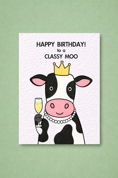 Funny Cow Birthday Card: A Classy Moo Humorous Birthday Greeting Card For Friend