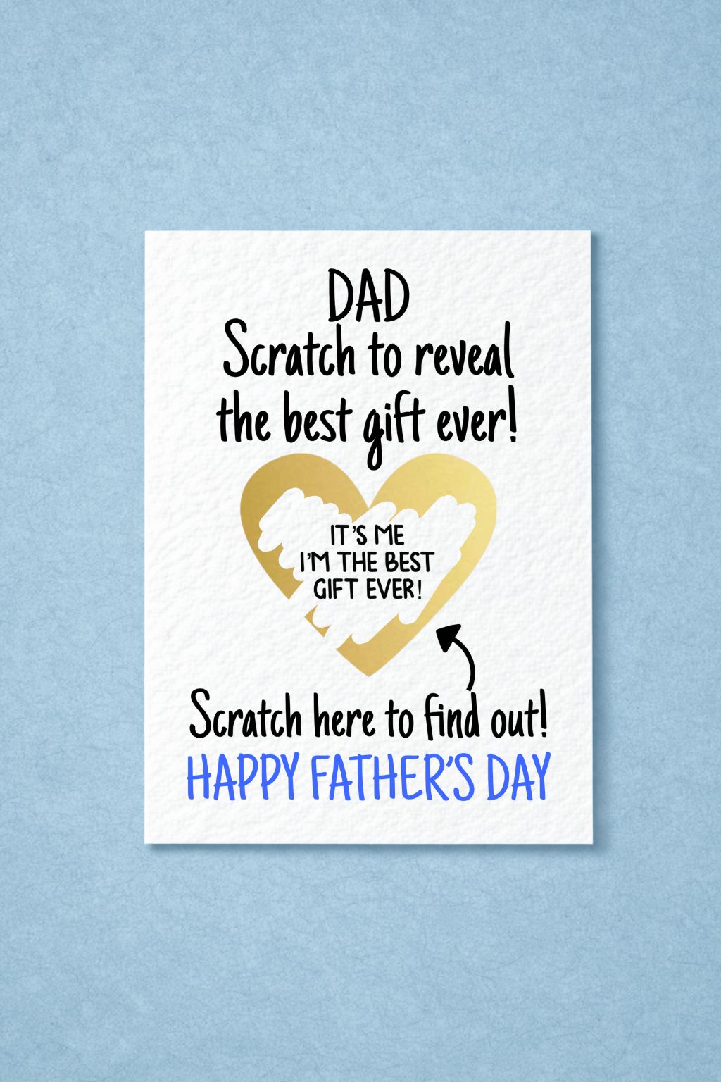Fathers's Day Surprise Greeting Card, Gift Reveal, Funny Greeting Card, Surprise Gift, Gold Heart, I'm The Best Gift Ever