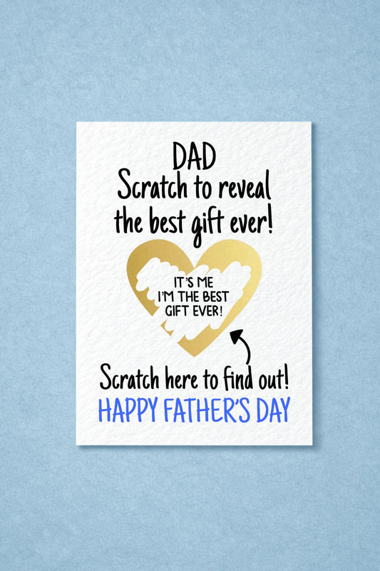 Fathers's Day Surprise Greeting Card, Gift Reveal, Funny Greeting Card, Surprise Gift, Gold Heart, I'm The Best Gift Ever