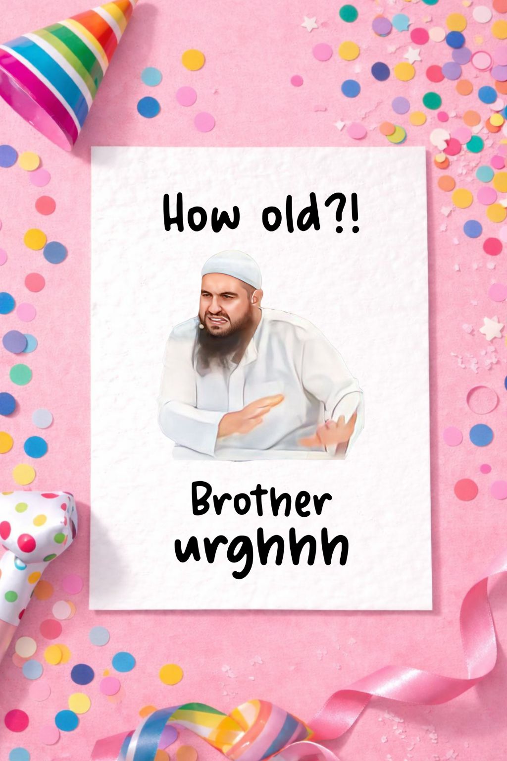 Brother Urgh Birthday Card, How Old? , Brother Eww, What’s that Brother, Meme Card, Funny Card, Birthday Card, Old Card, Rude