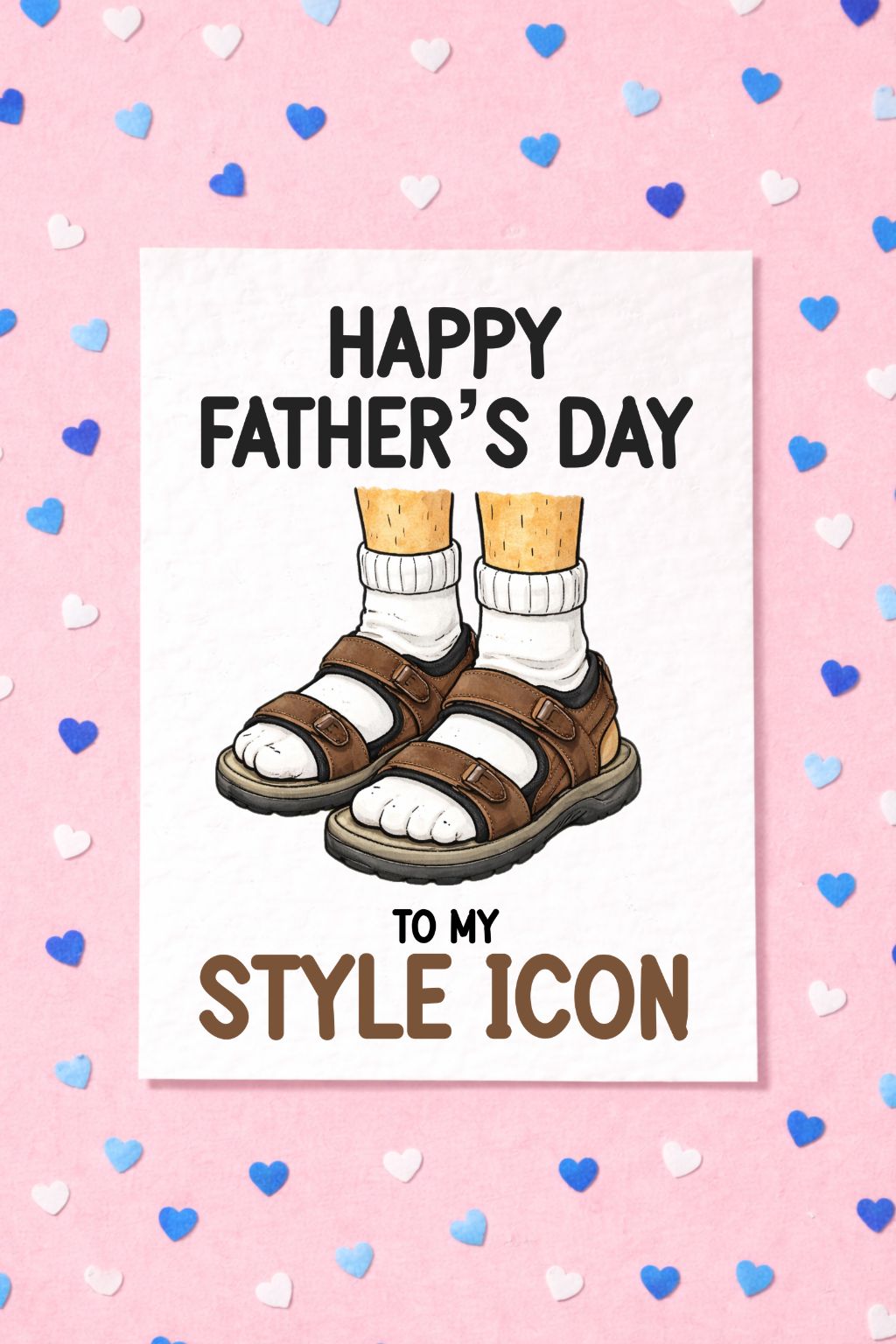 Father's Day Funny Card: Humorous Greeting Card, Socks And Sandals