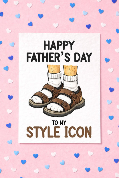 Father's Day Funny Card: Humorous Greeting Card, Socks And Sandals