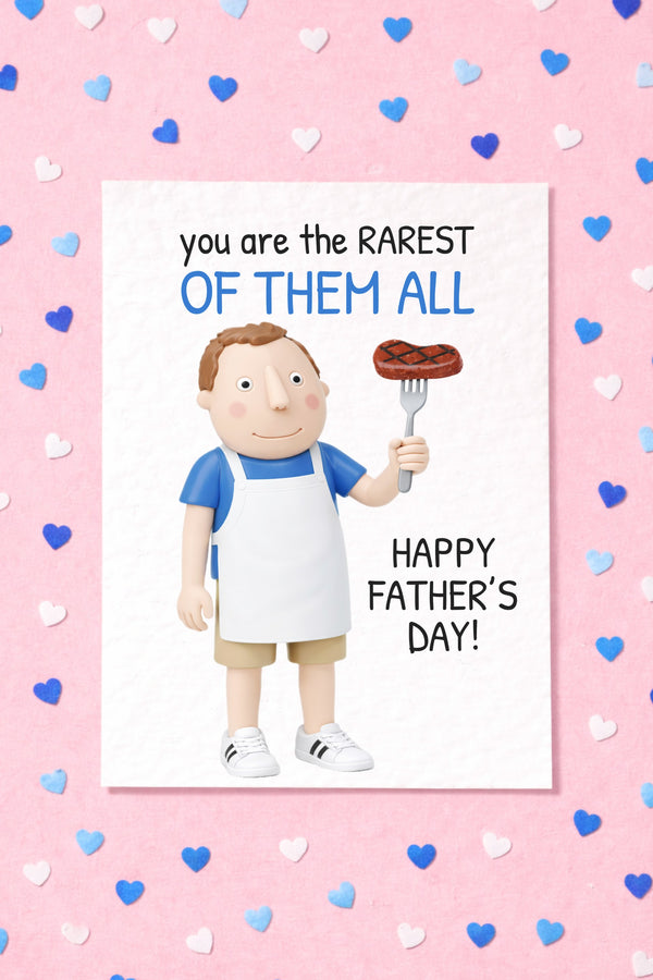 Father's Day Funny Card: Cool Rarest Of Them All Dad Humorous Greeting Card, Joke Gift
