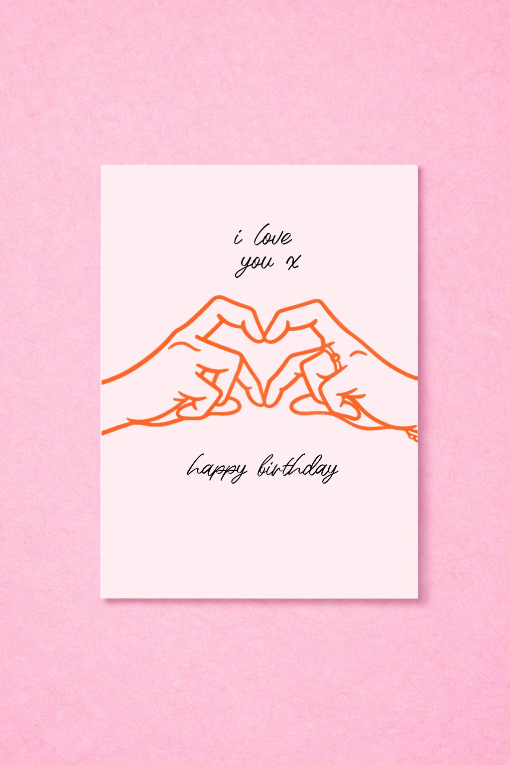 I Love You Hand Heart Greeting Card-  Birthday, Gen Z Hand Heart, Cute Card For Friend, Partner