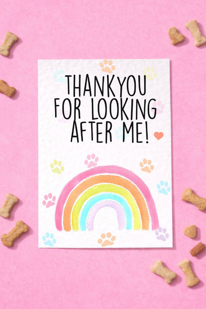 Dog Thank You Card, Thank You For Looking After Me Greeting Card