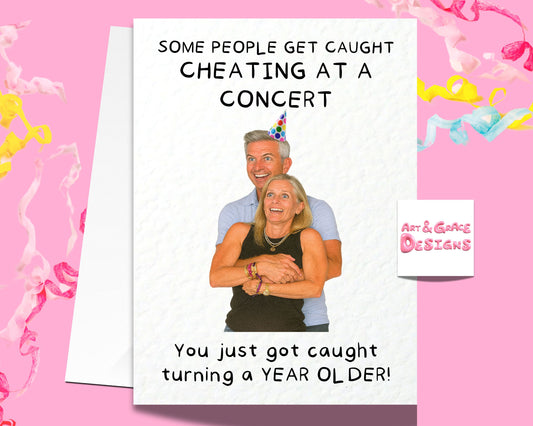 Cheating Concert Couple Birthday Greeting Card - Happy Birthday - Party Like No One Is Watching- Humorous Card - Funny (Copy) (Copy)