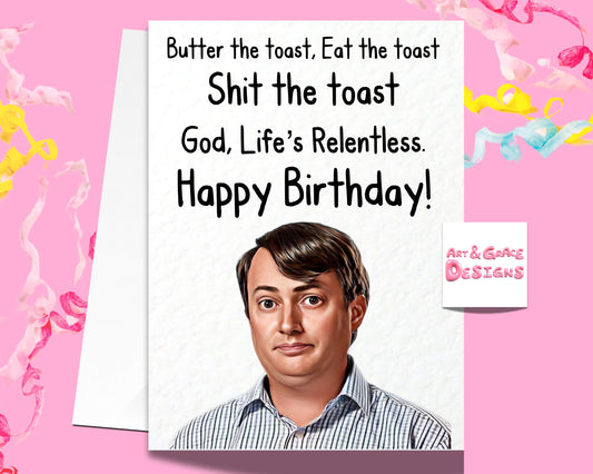 Peep Show Birthday Card - Mark Corrigan -Funny Peep Show Line Card - Funny Rude Birhday Greeting Card