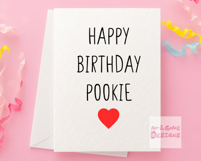 Pookie Card-  Birthday Card For Partner - Boyfriend- Girlfriend