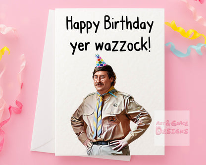 Pat Butcher Greeting Card - Ghosts - Happy Birthday You Wazzock - Rude Card