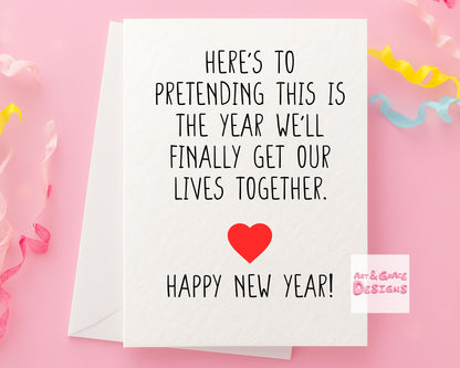 Happy New Year Card-  Funny Celebration Christmas Greeting Card