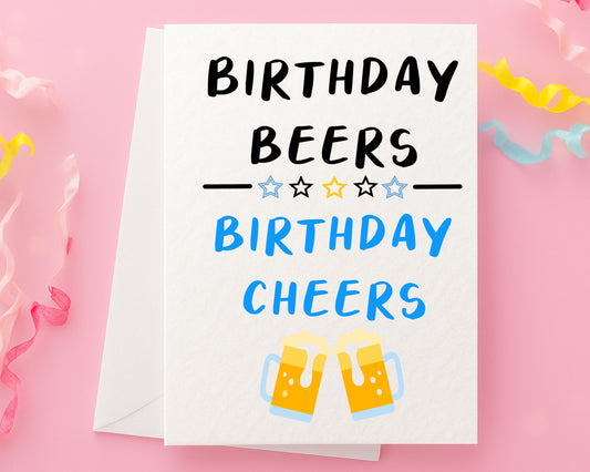 Beer Card, Birthday Cheers Luxury Birthday Card - Card For Dad- Brother - Uncle - Grandad