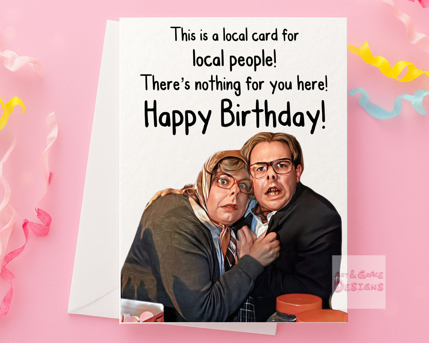 League Of Gentlemen Birthday Card -  Edward and Tubbs - Famous Comedy Show - Local People-  Famous Actor