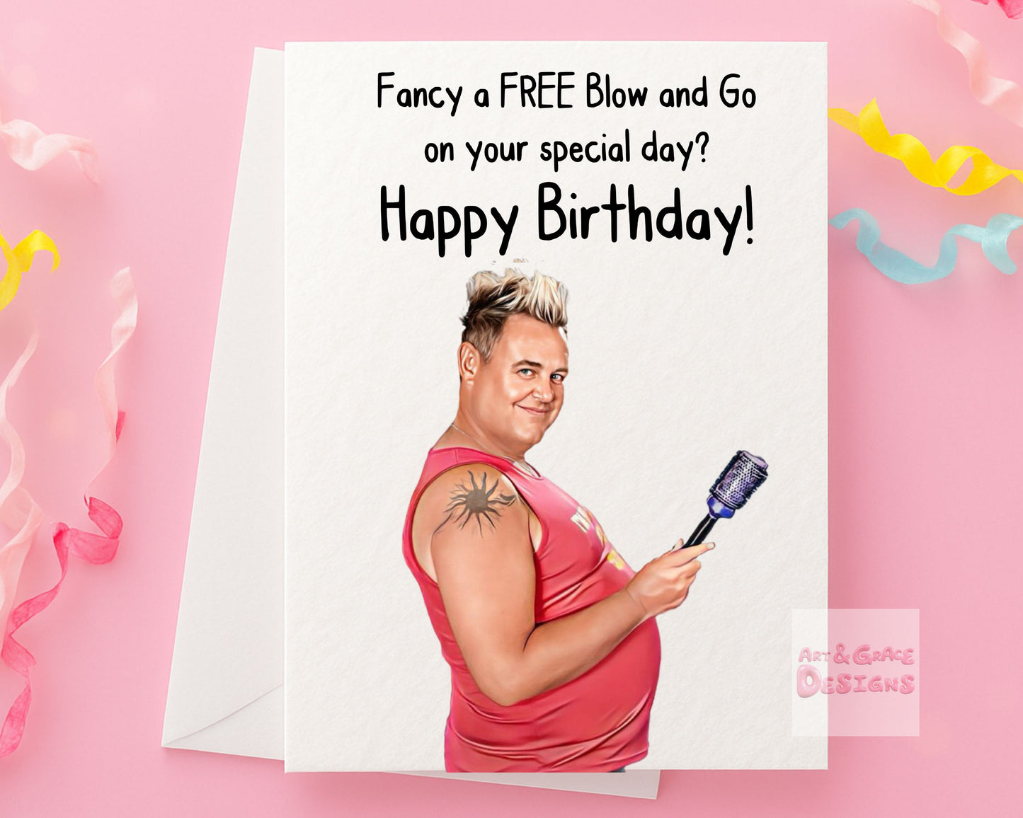 Benidorm Greeting Card - Kenneth Du Beke-  Humorous Card- Funny Blow N Go Card