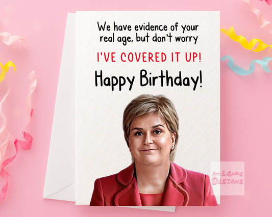 Nicola Sturgeon Greeting Card - Funny Politician Card- Hilarious Politician Card