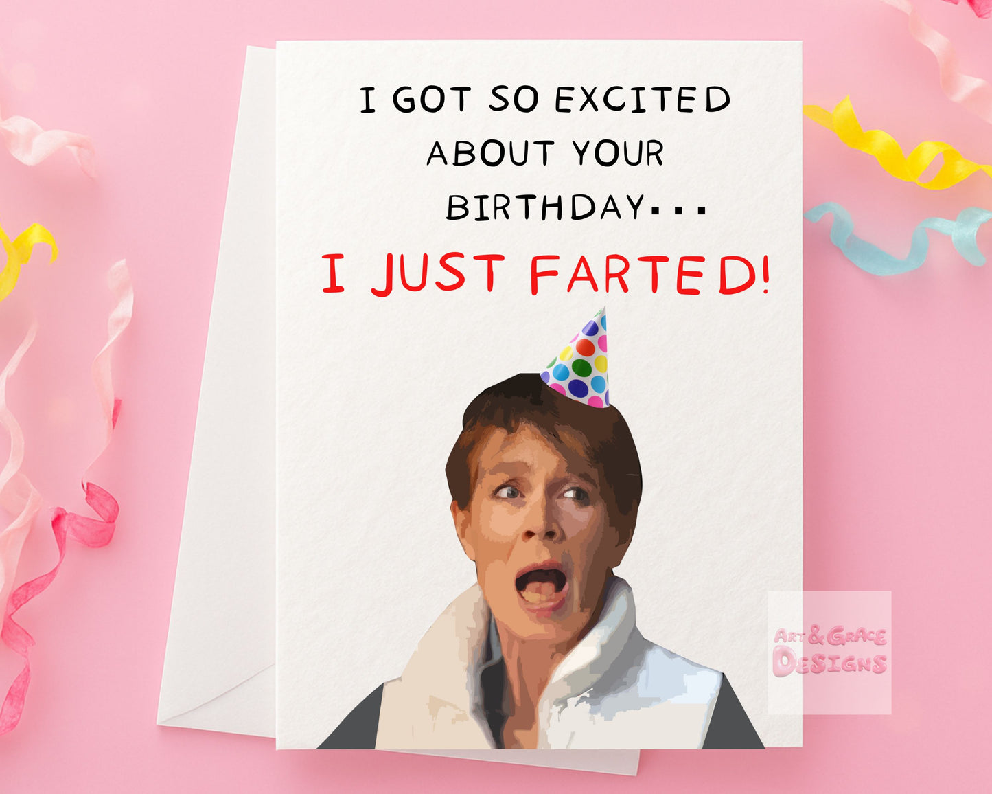 Celia Fart Birthday Greeting Card - Birthday Card  For Friend- Funny Comedian, Funny Birthday Card For Him, Card For Her, Friend