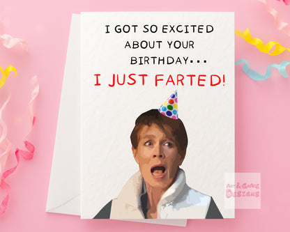 Celia Fart Birthday Greeting Card - Birthday Card  For Friend- Funny Comedian, Funny Birthday Card For Him, Card For Her, Friend