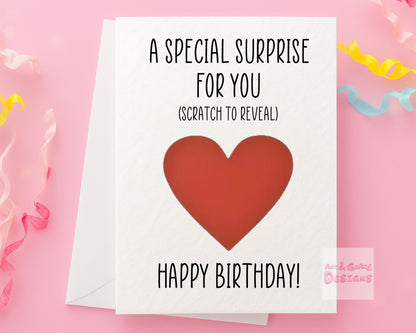 Birthday Surprise Scratch Card, Gift Reveal, Surprise Greeting Card, Birthday Card, Surprise Trip, Holiday, Birthday Gift