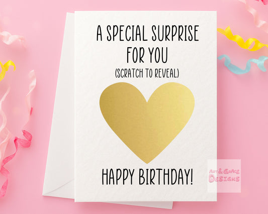 Birthday Surprise Scratch Card, Gift Reveal, Surprise Greeting Card, Birthday Card, Surprise Trip, Holiday, Birthday Gift