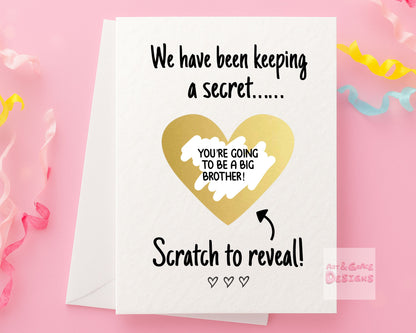 Surprise Scratch Card, Family Announcement Reveal, Surprise Greeting Card, Birthday Card, Thoughtful Birthday Gift For Sibling, Friend