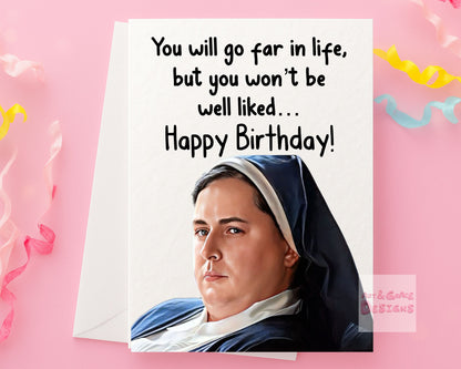 Funny Tv Show Card - Birthday Greeting Card- Sister Micheal - Friend -Funny Comedy