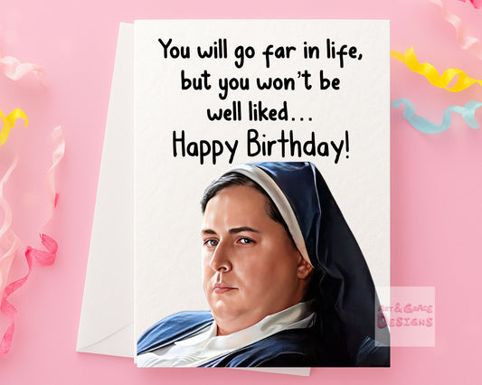 Funny Tv Show Card - Birthday Greeting Card- Sister Micheal - Friend -Funny Comedy