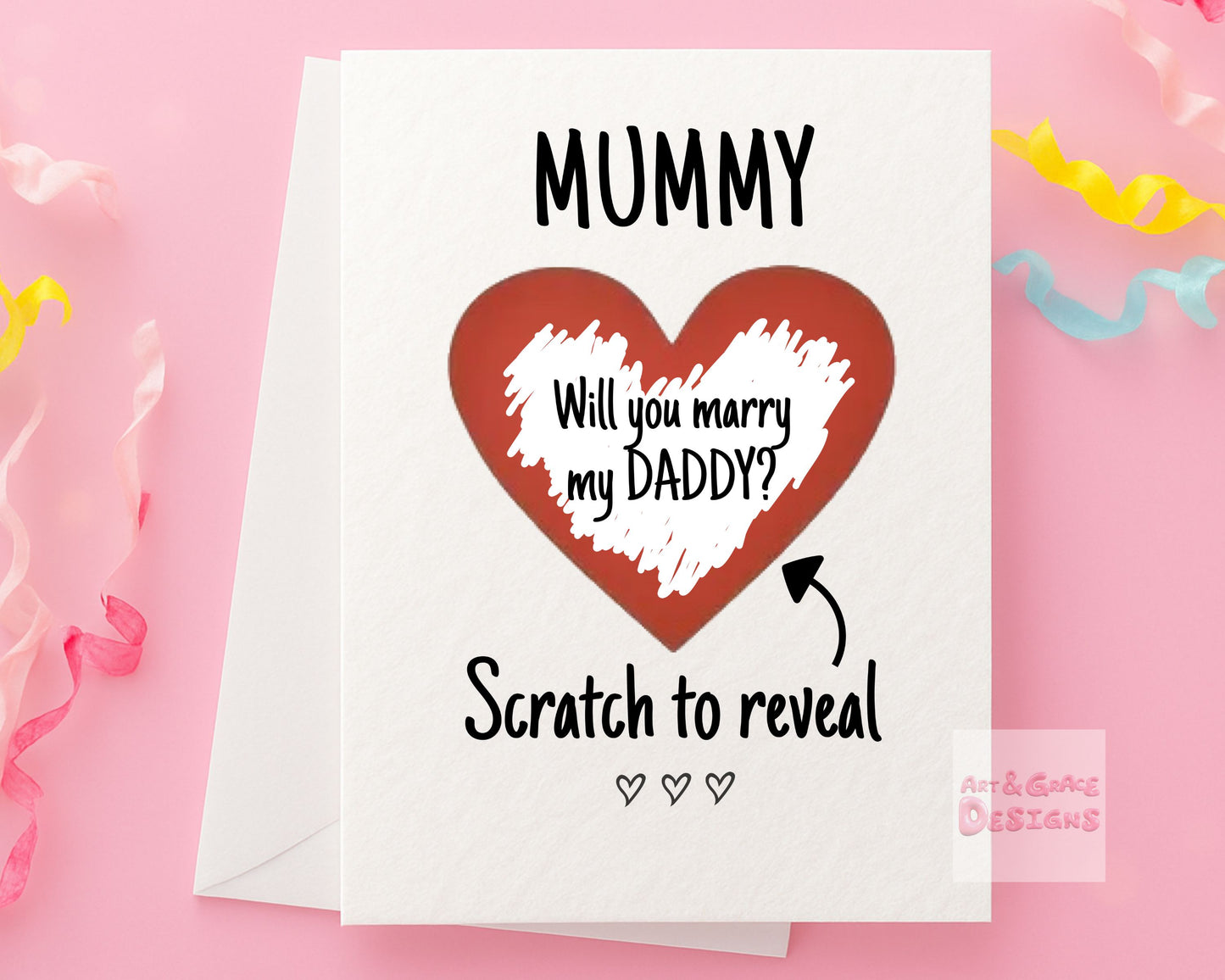 Will You Marry My Daddy Scratch To Reveal Surprise For Mum Proposal Card - Engagement Card