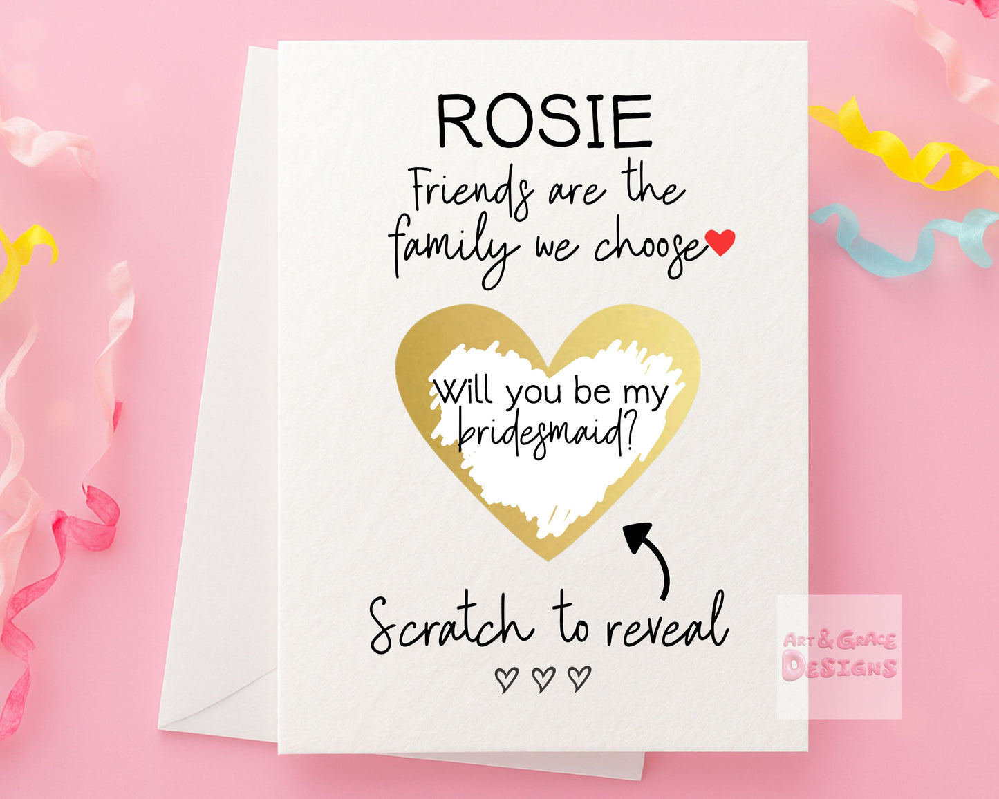 Will You Be My Bridesmaid Scratch Off Card Bridesmaid Scratch Wedding Card, Maid Of Honour Scratch Surprise Reveal Luxury Card