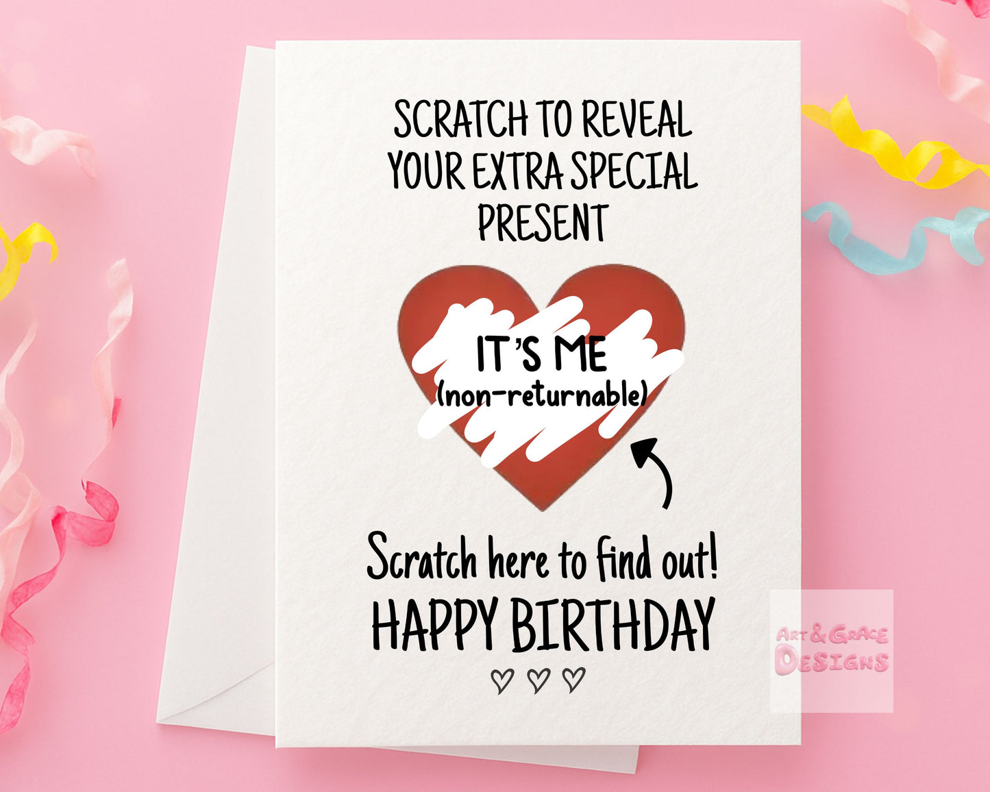 Funny Birthday Surprise Scratch Card, Cheeky Gift Reveal Greeting Card, I'm The Gift,Rude Birthday Gift For BoyFriend, Brother Partner