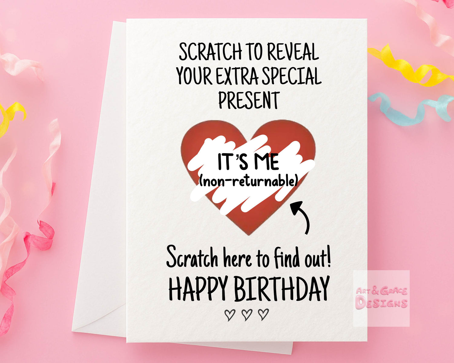 Funny Birthday Surprise Scratch Card, Cheeky Gift Reveal Greeting Card, I'm The Gift,Rude Birthday Gift For BoyFriend, Brother Partner
