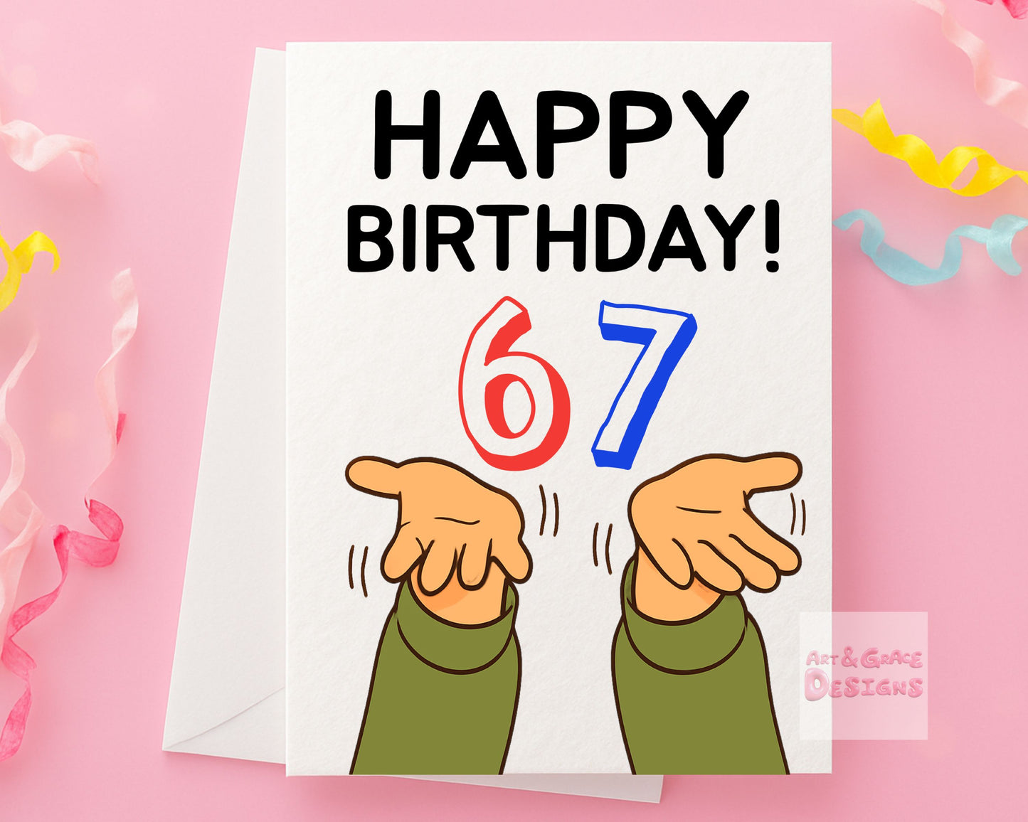 Funny 6-7 Birthday Greeting Card - Birthday Card  For Friend, Child, Funny Birthday Card