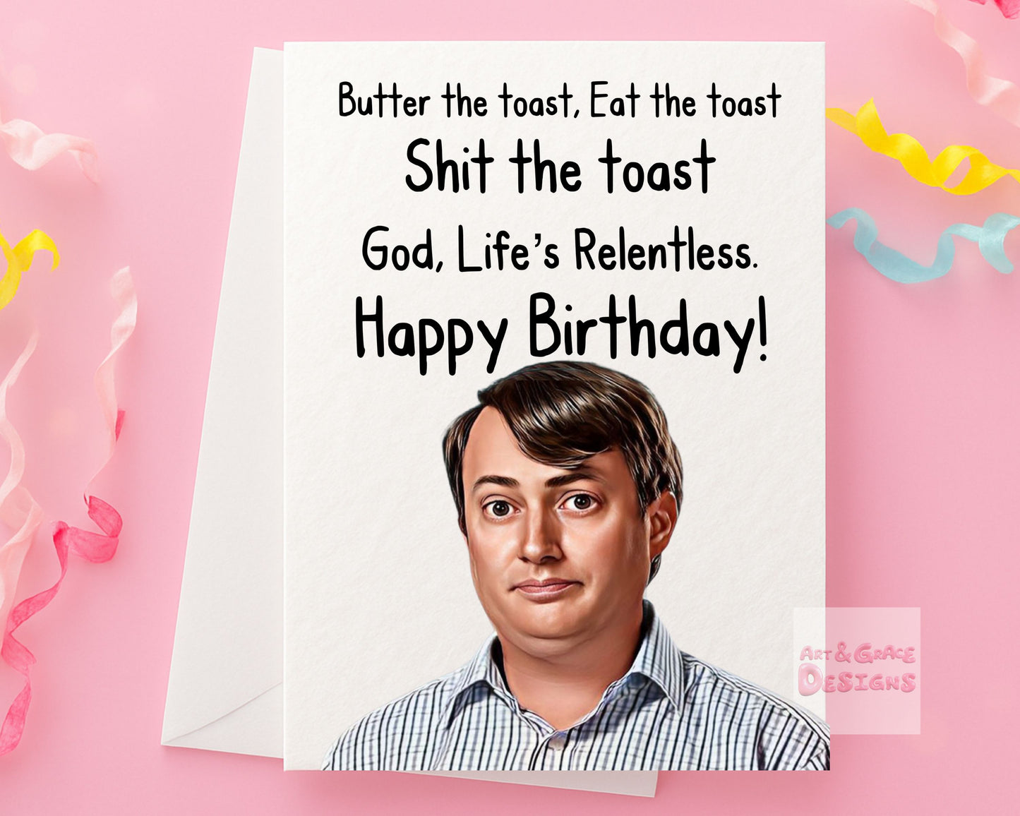 Peep Show Birthday Card - Mark Corrigan -Funny Peep Show Line Card - Funny Rude Birhday Greeting Card