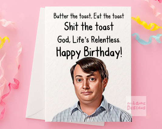Peep Show Birthday Card - Mark Corrigan -Funny Peep Show Line Card - Funny Rude Birhday Greeting Card