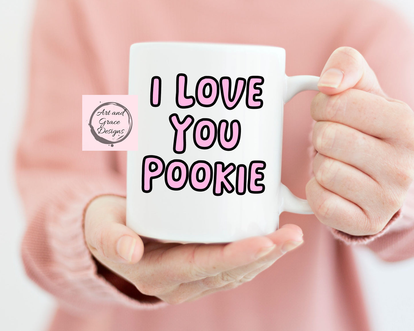 I Love You Pookie Funny Mug - Cute Pink Mug For Boyfriend - Girlfriend - Partner  - Humorous Gift