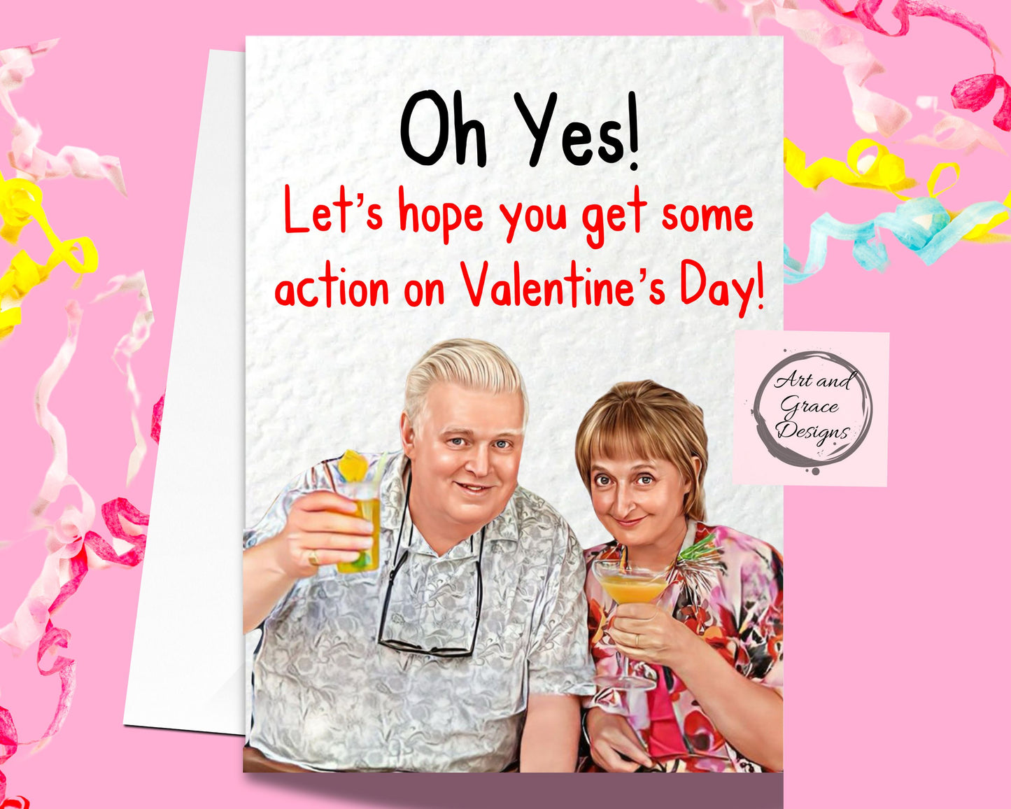 Benidorm Greeting Valentines Card - Jacqueline and Donald- Humorous Card- Funny Couple