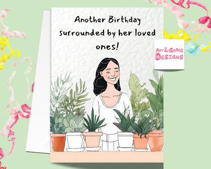 Plant Lover Birthday Card For Friend -Cute Plant Card-  Kind Greeting Card - Best Friend Card For Loved One- Cute Funny Plant Card