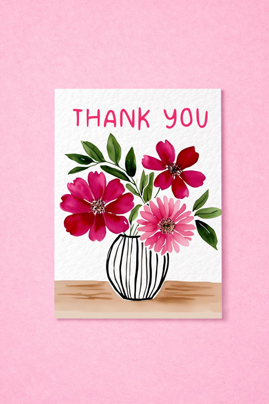 Luxury Thank You So Much Card - Cute Wild Flowers Gratitude Greeting