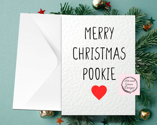 Pookie Christmas Card-  Christmas Card For Partner - Boyfriend- Girlfriend