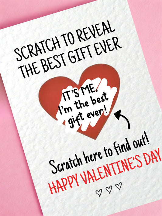 Funny Valentine's Surprise Scratch Card, Cheeky Gift Reveal Greeting Card, Rude Birthday Gift For BoyFriend, Partner, Husband