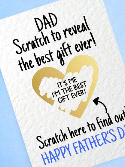 Fathers's Day Surprise Greeting Card, Gift Reveal, Funny Greeting Card, Surprise Gift, Gold Heart, I'm The Best Gift Ever