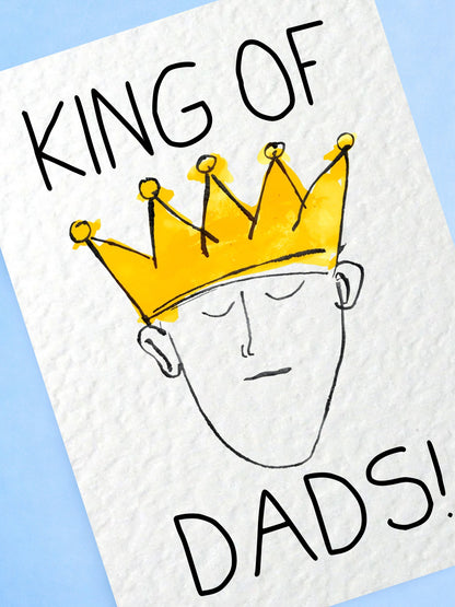 King of Dads Card, Funny Father’s Day Card, Minimalist Dad Card, Cute Crown Illustration, Dad Birthday Card
