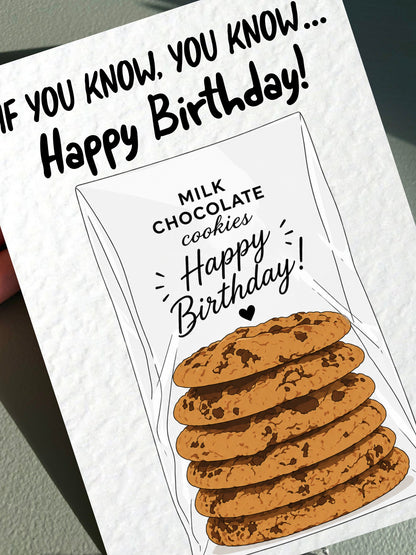 Have A Sweet Birthday Card Chocolate Chip Cookie, Funny Food Lover Greeting Card